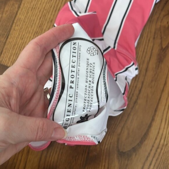 NWT SOLID & STRIPED S the Claudia cosmic stripe cut out bathing suit - Picture 9 of 10